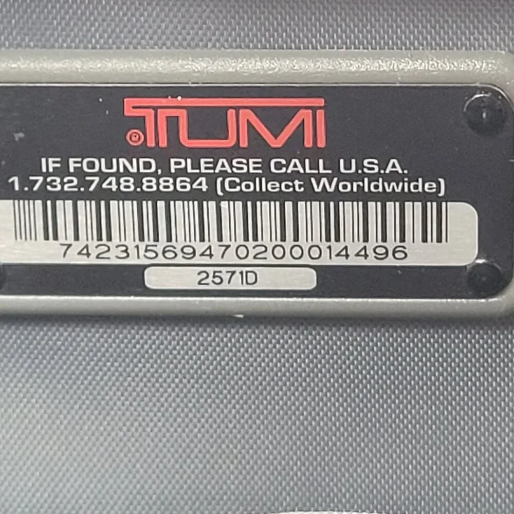 TUMI 2571D Men's Black Laptop Briefcase Shoulder Bag w/ Serial Number Tag